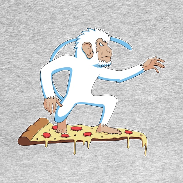 Monkey Surfing On Pizza by strangethingsa